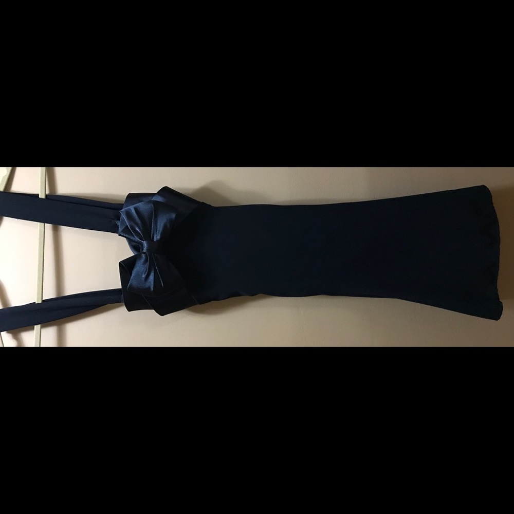 Little black dress with satin bow